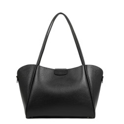 TRÉS GRAND SAC CABAS ÉPAULE IDA DOUBLE NOIR IN NUDE LANCASTER