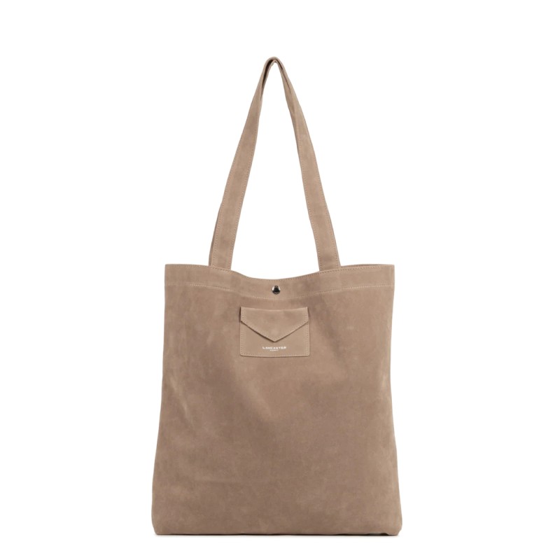 SAC CABAS ÉPAULE SUÉDINE KBA BEIGE FONCÉ LANCASTER SAC CABAS ÉPAULE SUÉDINE KBA BEIGE FONCÉ LANCASTER