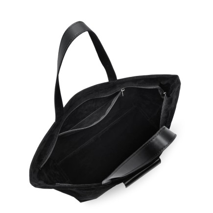 GRAND SAC CABAS ÉPAULE SUÉDINE KBA NOIR LANCASTER