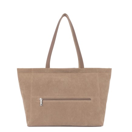GRAND SAC CABAS ÉPAULE SUÉDINE KBA BEIGE FONCÉ LANCASTER