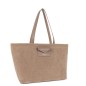 GRAND SAC CABAS ÉPAULE SUÉDINE KBA BEIGE FONCÉ LANCASTER