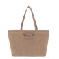 GRAND SAC CABAS ÉPAULE SUÉDINE KBA BEIGE FONCÉ LANCASTER
