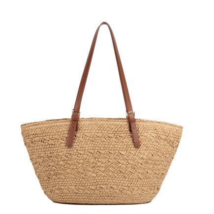 GRAND SAC CABAS ÉPAULE LE PANIER COGNAC LANCASTER
