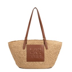 GRAND SAC CABAS ÉPAULE LE PANIER COGNAC LANCASTER