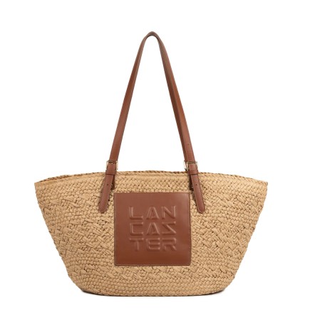 GRAND SAC CABAS ÉPAULE LE PANIER COGNAC LANCASTER