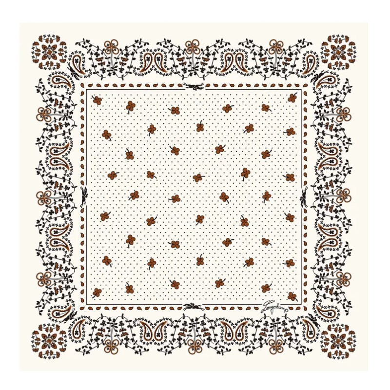 CARRÉ DE SOIE 50CM FRENCH BANDANA LONGCHAMP CAJOU
