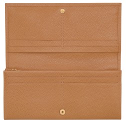 LONGCHAMP LE FOULONNÉ PORTEFEUILLE LONG À RABAT PÉCAN