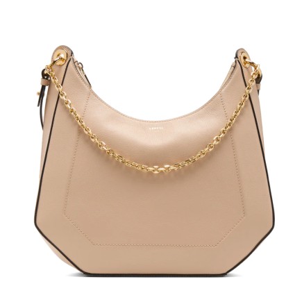 SAC ZIPPÉ L DOUBLE PORTÉ CROISETTE  DE LANCEL CAPPUCCINO