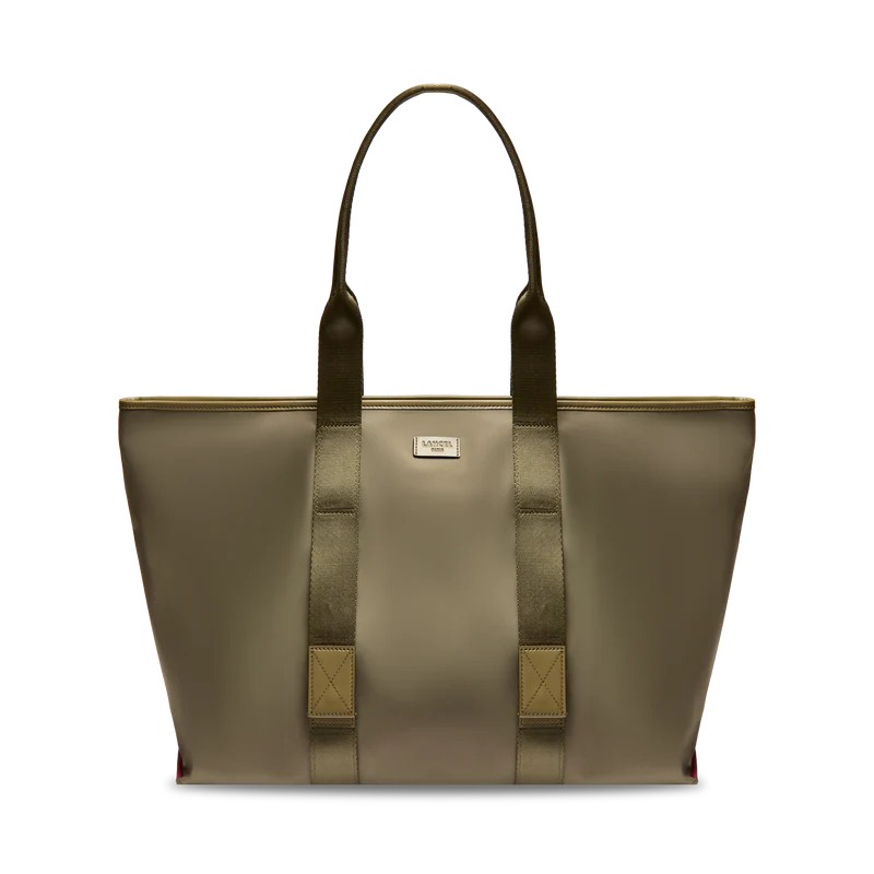 SAC CABAS L MISTRAL ROLLABLE DE LANCEL KAKI FONCÉ