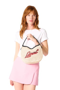 SAC HOBO S DOUBLE PORTÉ SUMMER MANIA DE LANCEL NATUREL/NOIR