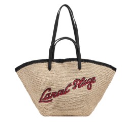 SAC CABAS DOUBLE PORTÉ SUMMER MANIA DE LANCEL NATUREL/NOIR