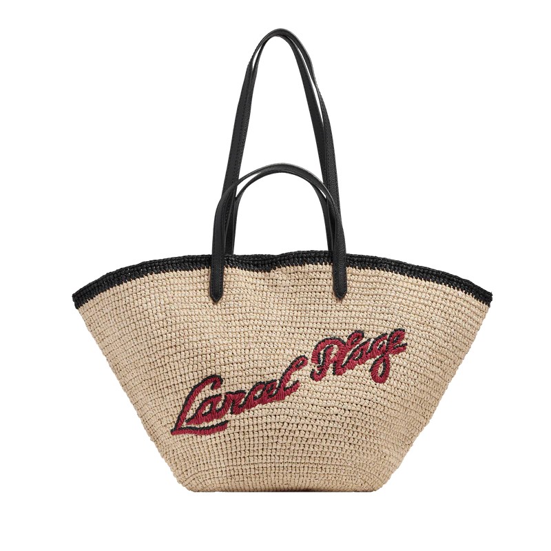 SAC CABAS DOUBLE PORTÉ SUMMER MANIA DE LANCEL NATUREL/NOIR SAC CABAS DOUBLE PORTÉ SUMMER MANIA DE LANCEL NATUREL/NOIR