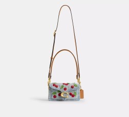 SAC ÉPAULE TABBY 20 AVEC BRODERIE CERISE DENIM COACH