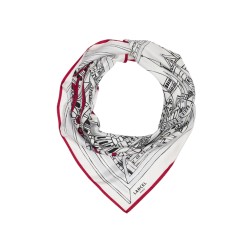 CARRÉ DE SOIE 90CM PARIS À LA FENÉTRE LANCEL MULTICO BLANC