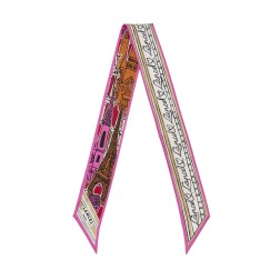 BANDEAU DE SOIE 150Y PARIS À LA FENÉTRE MULTICO ROSE LANCEL