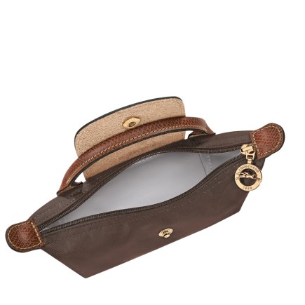 LONGCHAMP LE PLIAGE ORIGINAL TROUSSE COSMÉTIQUE AVEC POIGNÉE MOKA