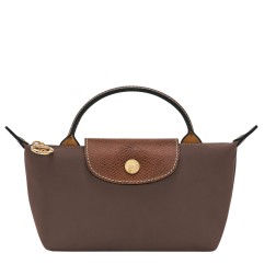 LONGCHAMP LE PLIAGE ORIGINAL TROUSSE COSMÉTIQUE AVEC POIGNÉE MOKA