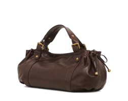SAC EN CUIR VACHETTE EFFET FROISSÉ LE 24 H MARRON DAREL