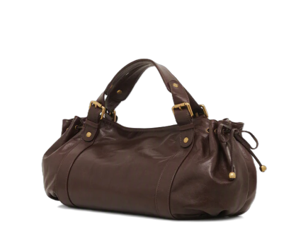 SAC EN CUIR VACHETTE EFFET FROISSÉ LE 24 H MARRON DAREL