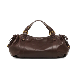 SAC EN CUIR VACHETTE EFFET FROISSÉ LE 24 H MARRON DAREL