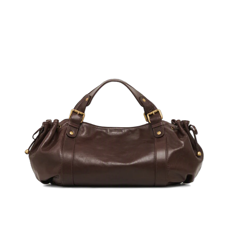 SAC EN CUIR VACHETTE EFFET FROISSÉ LE 24 H MARRON DAREL SAC EN CUIR VACHETTE EFFET FROISSÉ LE 24 H MARRON DAREL