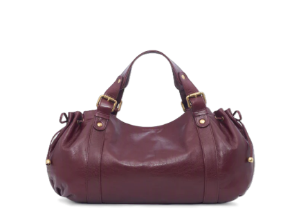 SAC EN CUIR VACHETTE EFFET FROISSÉ LE 24 H BORDEAUX DAREL
