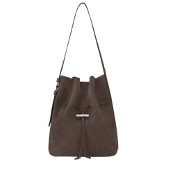 LONGCHAMP LE ROSEAU COULISSE NUBUCK SAC PORTÉ ÉPAULE M MOKA