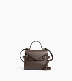 PETIT SAC À MAIN DOUBLE RABAT ÉMILIE MARRON ARABICA LE TANNEUR