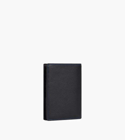 GRAND PORTEFEUILLE VERTICAL ZIPPÉ CHARLES NOIR LE BLEU LE TANNEUR
