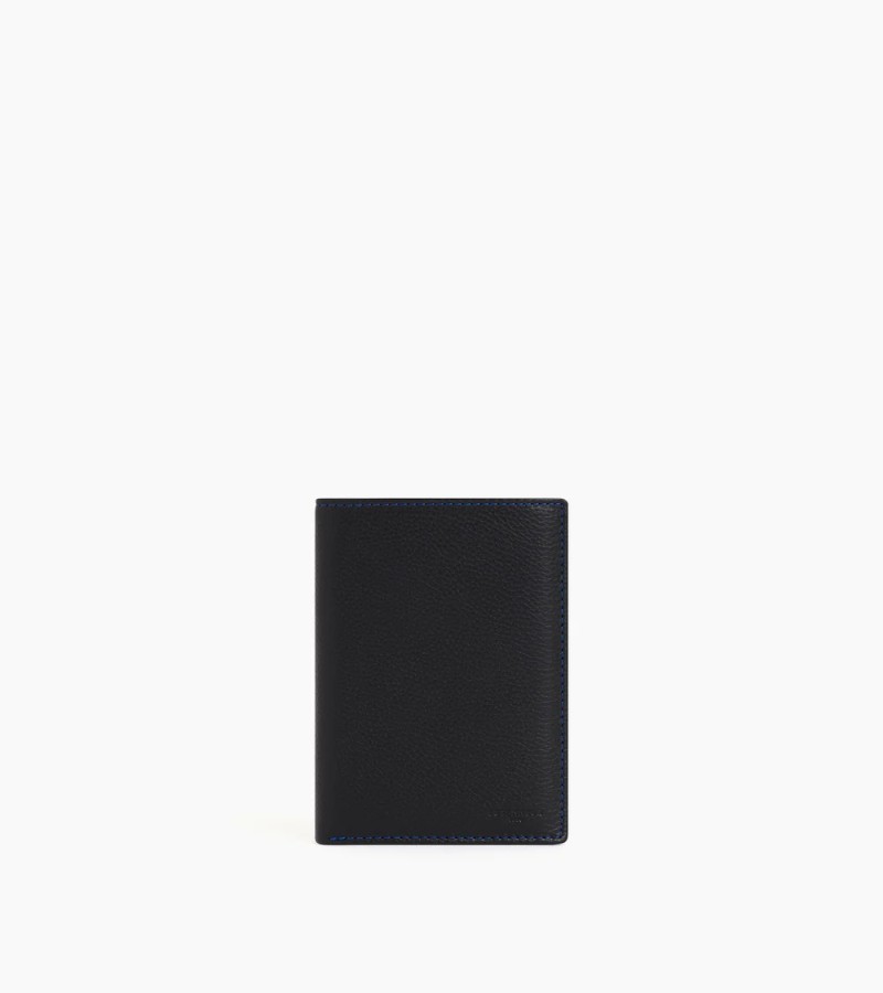 GRAND PORTEFEUILLE VERTICAL ZIPPÉ CHARLES NOIR LE BLEU LE TANNEUR