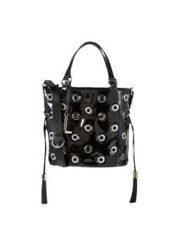 SAC SEAU À OEILLETS EN CUIR VERNIS 150Y NOIR LANCEL