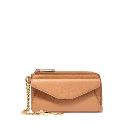 PORTE CARTES ZIPPÉ ENVELOPPE DE LANCEL CAMEL