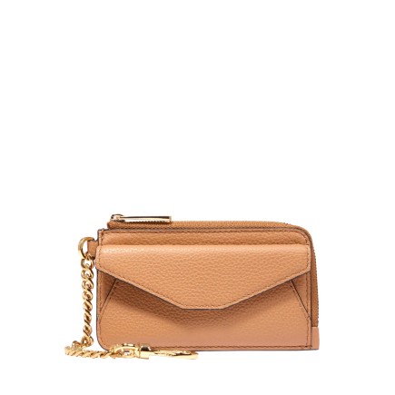 PORTE CARTES ZIPPÉ ENVELOPPE DE LANCEL CAMEL